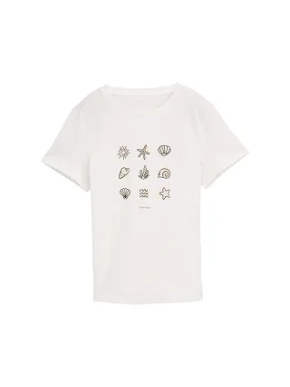 Tom Tailor - T-Shirt mit Print whisper white - Gr. - XS