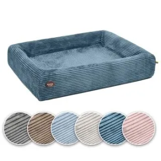 SABRO Hundebett KUDDE Cord azurblau 80 cm, 1 m