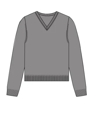 CLARINA - NOS V-Pullover, 1/1 Arm, uni 810 granit mel. - Gr. - 42