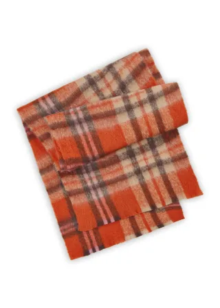 warmer XL-Jacquard-Schal aus recyceltem Polyester mit Karomuster orange - Gr. - one size