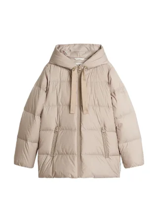 Marc OPolo Casual - Puffer-Daunenjacke mit Kapuze regular Earthy Taupe - Gr. - 36