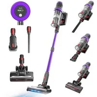 VacniQ Akku-Handstaubsauger kabellos, 35 kPa/465 W Akkusauger beutellos, 0,8 L, Anti-Tangle,LED, 465 W, beutellos, 5-stufiger Filter, für Tierhaare, Teppich & Hartboden