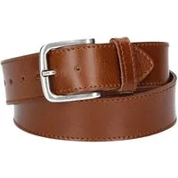 kiddybelts Ledergürtel Ledergürtel Kids 30mm abgenäht in Cognac mit Dornschließe in Silber (KB16-640, 1-St) sehr weiches Vollrindleder