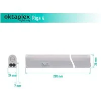 Oktaplex lighting LED Unterbauleuchte LED Unterbaulampe Riga 28cm 370lm 4W, LED, warmweiß, 4000K Lichtleiste erweiterbar Unterschrankleuchte 230V
