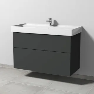 Sanipa 3way Waschtischunterbau zu Villeroy & Boch Collaro Waschtisch mit 2 Auszügen, Graphit-Matt SP8371B
