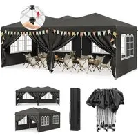 Woltu Faltpavillon, mit 6 Seitenteilen, 3x6 Pop Up Pavillon, höhenverstellbar mit Tragetasche