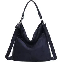 ITALYSHOP24 Schultertasche Damen Tasche Samt Shopper Hobo-Bag Umhängetasche Wildleder-Optik Reise, Crossbody Henkeltasche Beuteltasche Handtasche Velours CrossOver