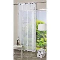 HOME WOHNIDEEN Gardine LOOPY (1 St), Ösen, transparent, Voile, HxB: 245x140, Ösenschal mit Silberdruck