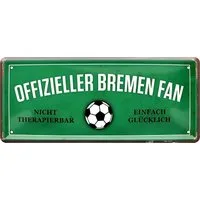 schilderkreis24 Metallschild Blechschild Offizieller Bremen Fan 28x12cm