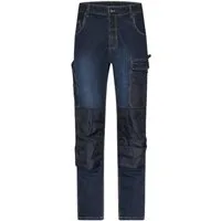James & Nicholson Arbeitshose Robuste Herren Arbeitshose aus Stretch-Denim-Jeans JN875 Reißfeste Dreifachnaht
