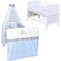 Baby-Delux Komplettbett Babybett Jack Komplettset, 10-tlg., Kinderbett 70x140 cm weiß, Bettset verschiedene Designs