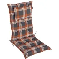 LILENO HOME Hochlehnerauflage Gartenstuhl Auflage, bequeme Sitzauflage für Gartenmöbel, Stuhlkissen, (1 St., 1er Set), Polsterauflage Karo Rot, Sitzpolster für Klappstühle