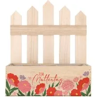 Herz & Heim Geschenkbox Pflanzkorb für Mama zu Muttertag - Geschenkkorb für Muttertagsgeschenk, aus Holz, mit Aufdruck