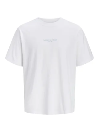 JACK&JONES - JORHYERES BACK ELEMENT TEE SS CREW Bright White - Gr. - L