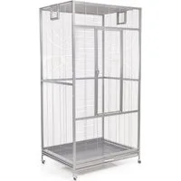 Montana Cages Vogelkäfig New Sydney - Platinum, Wagerechter Verdrahtung ca. 90 x 70 x 180 cm, XXL Sittich Voliere Zink- und Schwermetall-frei, Ungiftig