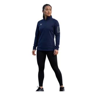 Gilbert - Sweatshirt für Damen, mit kurzem Reißverschluss, Fleece, Raglan langärmelig (Dunkel-Marineblau)
