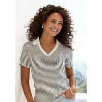 Vivance Poloshirt aus strukturierter Strickqualität luftige Strick-Qualität
