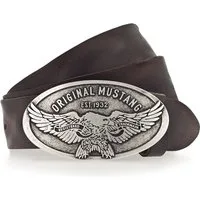MUSTANG Koppelgürtel "Cody" Vintag-Schließe mit Adler, 4 cm, Used-Look