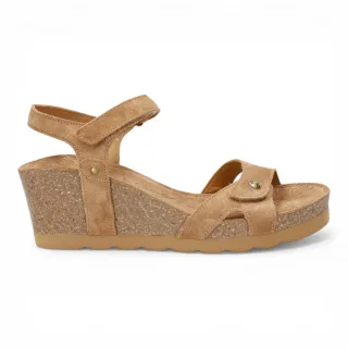 Panama Jack Damen Keilbark Braune Wildledersandalen – Julia B74