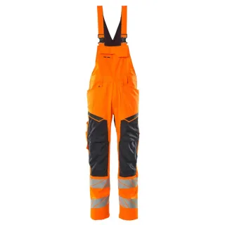 MASCOT Latzhose mit Knietaschen ACCELERATE SAFE Hi-vis Orange / Schwarzblau 54 - 19569-236-14010-76C54