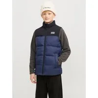 Jack & Jones Junior Steppweste JJETOBY einfach kombinierbar, gefüttert, stylisch colorblocking, casual, regular fit, Stehkragen