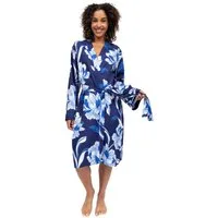Cyberjammies Kimono Damen Morgenmantel Flower, Midi, Baumwollmischung, Kimonokragen, Gürtel, Modisches Design