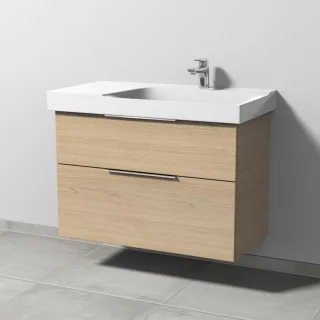 Sanipa 3way Waschtischunterbau zu Geberit Xeno2 Waschtisch mit 2 Auszügen, Eiche-Nordic UM66348