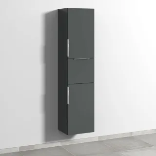 Sanipa 3way Hochschrank mit 2 Türen und 1 Auszug, Anthrazit-Matt UM10522