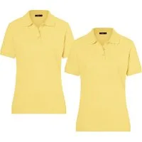 James & Nicholson Poloshirt Doppelpack Feines Damen Piqué-Poloshirt mit gestrickten Bündchen JN071 (Doppelpack, 2er-Pack) Sportlicher Schnitt mit Seitenschlitzen