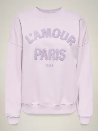 JDY - JDYMESA L/S O-NK EMB SWEAT JRS NOOS Winsome Orchid - Gr. - XL