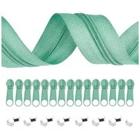 maDDma Kreativset 5m Endlos-Reißverschluss 3mm mit 10 Zippern und 15 Endstücke Farbwahl, (Paket)