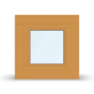 Holz Aluminium Fenster Anthrazit, Ideal Plano, Kiefer Hell 325, Aluschale Anthrazitgrau RAL 7016, 510x510 mm, einteilig, festverglast