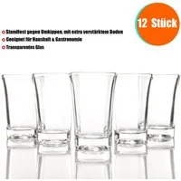 BigDean Schnapsglas 4cl in Geschenkbox – hochwertige Shotgläser lebensmittelecht, 12-tlg., Glas, Robustes Glas, Langlebige Qualität, Elegante Form, Vielseitig