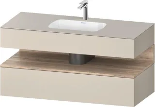 Duravit Qatego Einbauwaschtisch mit Konsolenwaschtischunterbau Taupe Supermatt 1200x550x600 mm - QA4 QA4787055830000