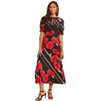 Love & Roses Midikleid Love & Roses Midikleid, Mohnblumen-Print, Regular (1-tlg)