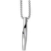 KARMA Edelstahlkette Halskette Herren mit Anhänger Silber Edelstahl (Herrenhalskette Geschenk für Ihn, Edelstahlhalskette Männer), Schmuck 60 cm Kette Herrenschmuck