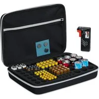 relaxdays Batteriebox Batterie Koffer mit Tester