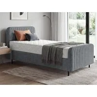Beautysofa Polsterbett Lami 90x200 Einzelbett mit Bettkasten (Bett in modischen Beige- und Grautönen zur Auswahl, Jugendbett, Kinderbetten mit Stauraum), wahlweise mit Matratze oder ohne Matratze