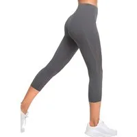 Yvette 3/4-Leggings Damen Sporthose mit Taschen hohe Taille Capri Mesh Blickdicht, 615A19