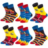 TippTexx 24 Socken 6 Paar bunte Kindersocken, sanfte Baumwolle, für Mädchen & Jungen (6 Paar) handgekettelte, weiche Naht