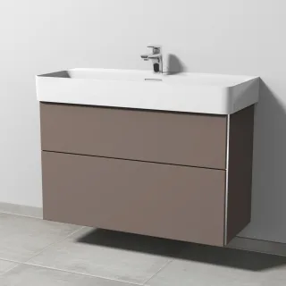 Sanipa 3way Waschtischunterbau zu Laufen VAL Waschtisch mit 2 Auszügen, Taupe-Matt BP8241T