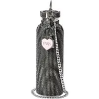 Paris Hilton Trinkflasche schwarze Glitzer-Trinkflasche 750ml mit Edelstahlkörper