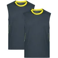 James & Nicholson Lauftop Doppelpack Sportliches Herren Lauf Top aus Funktionspolyester JN470 (Doppelpack, 2er-Pack) Feuchtigkeitsregulierendes Material