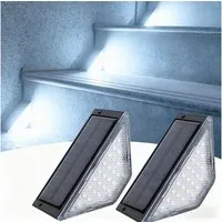 QUBEBU LED Solarleuchte Solar Bodenleuchten Aussen Solarleuchte Garten, Solar-Stufenleuchten, 3000K Warmweiß LED Stufenleuchte, für Treppen Stufen Zäune Höfe Weg, 2/4/6/8/10er Packs LED Wandlampe Solarleuchten für den Außenbereich