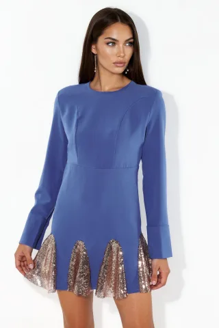 Pailletten Mini Skaterkleid