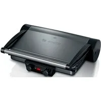 BOSCH Kontaktgrill TCG4215, 3-in1-Kontaktgrill, Temperaturregler, einfache Reinigung, 2000 W, Fettablaufrinne, Auflaufform, herausnehmbare Aluminium-Grillplatten