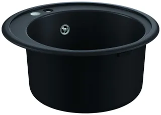 GROHE Kompositspüle K200 31656 1 Becken rund Durchmesser 510 mm granit schwarz, 31656AP0 31656AP0