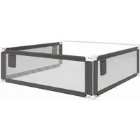 Bellabino Bettschutzgitter Rausfallschutz Drina höhenverstellbar 62-93cm/69–99cm (180 cm breit, Dunkelgrau, mit Sicherheitsgurt, 3 St., Bettgitter für Boxspringbetten, Rausfallschutz), Rausfallschutz, klappbar & kombinierbar, verfügbar in B 150/180/2