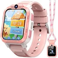 blackview Kinder-Smartwatch mit SIM-Kartensteckplatz,GPS + WiFi + LBS-Tracker,4G Smartwatch (1.85 Zoll, iOS&Android), 1-tlg., Magnetisches Ladekabel, Smartwatch-Gehäuse mit Nackenband, Taschenlampe, SOS Notruf, Schulmodus, Telefonanruf, Sprachchat, I