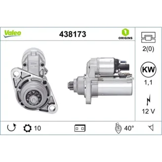 Valeo Starter 1,1 kW Audi Seat Skoda VW 438173